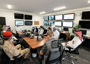 Number of department heads and members of the Disasters Committee at commenced the Command and Control Center in Prince Mohammed