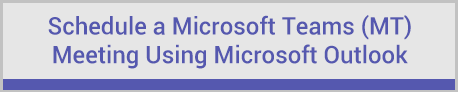 Schedule a MT meeting using outlook